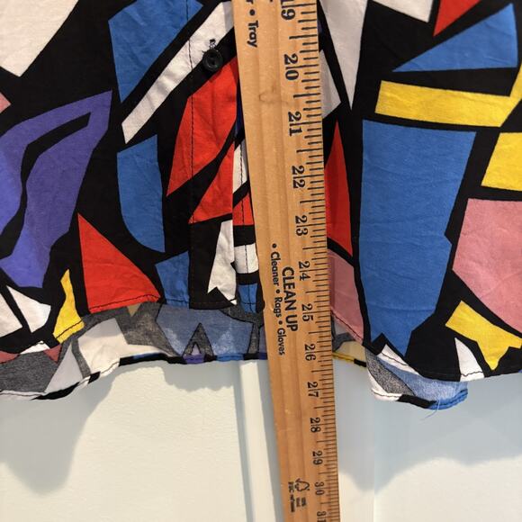 Big Dart Top Women Size US 12 Colorful Abstract Geometric Retro Graffiti Pop Art - Picture 7 of 10